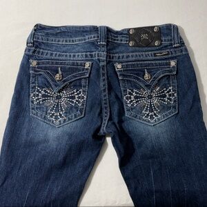 Miss Me Women's Embellished Blue Jeans Boot Cut size 29 cut-offs